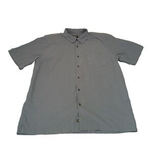 Quiksilver‎ Waterman Collection Shirt Size XL Blue Plaid Button Up Short Sleeve